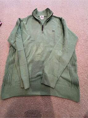 Lacoste Men's Mint Green Half-Zip Sweater